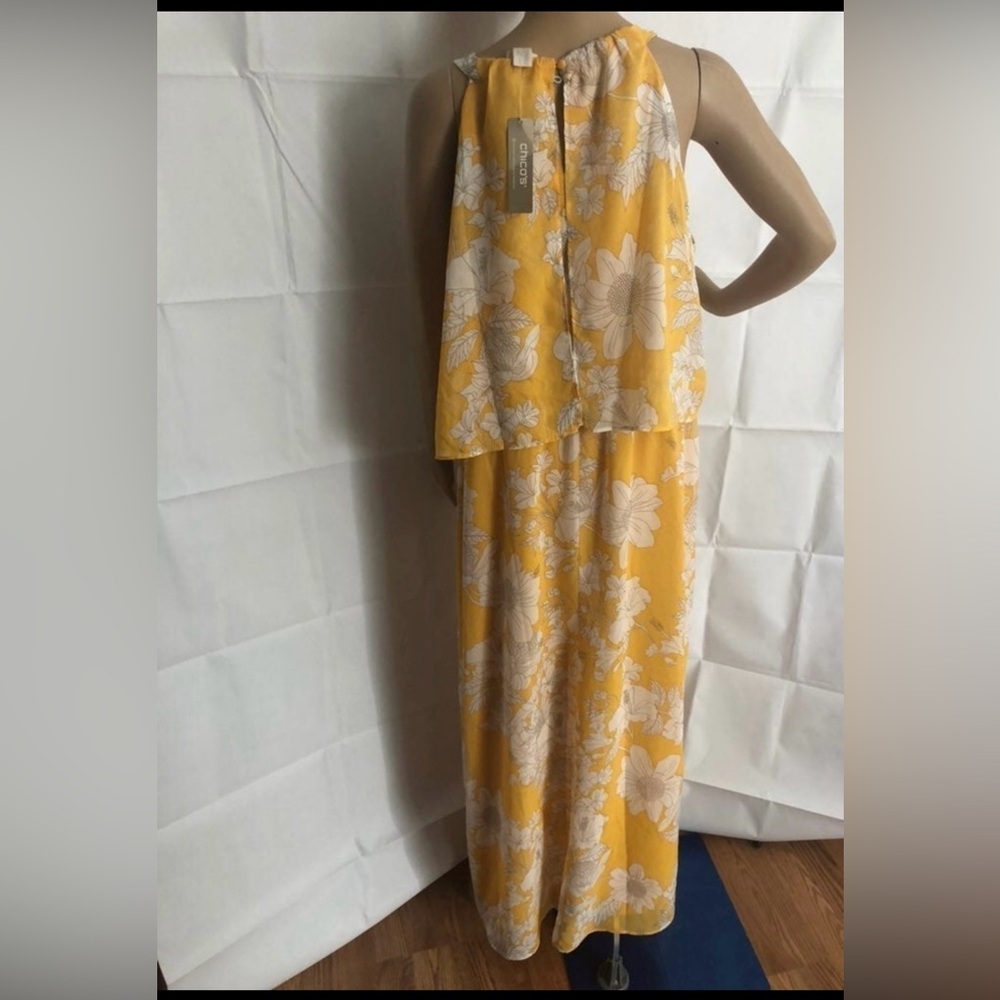 Chico’s floral Yellow Halter Maxi Dress - Picture 5 of 8